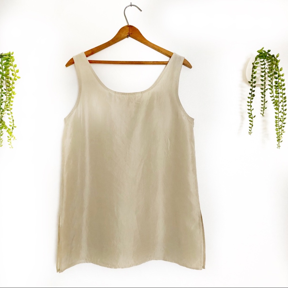 Silk Tunic Tank with Side Slit